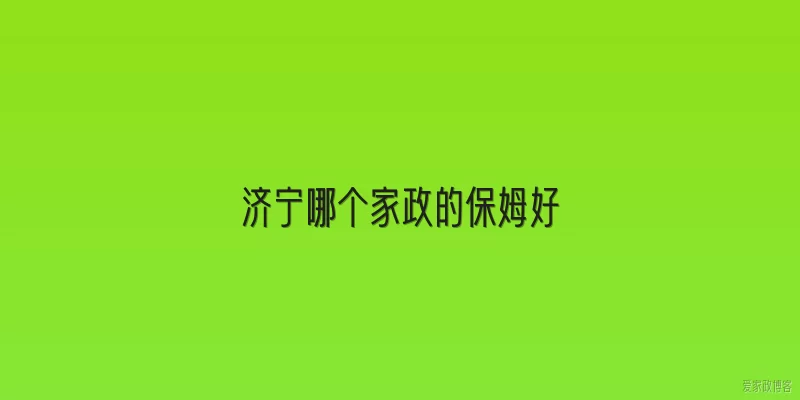 济宁哪个家政的保姆好
