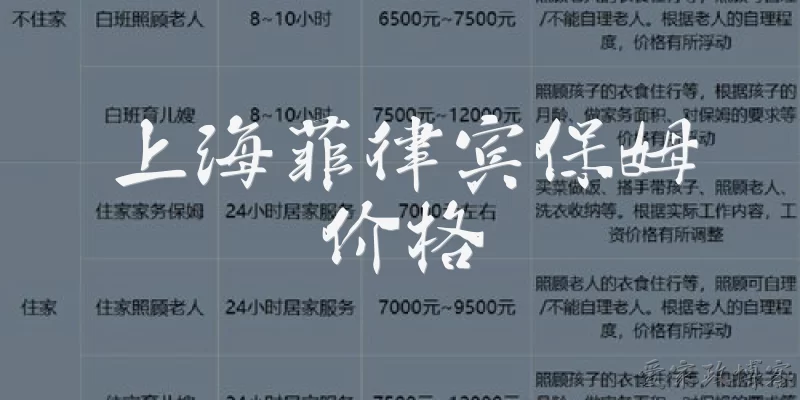 上海菲律宾保姆价格