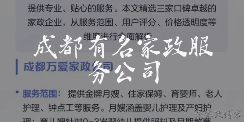 成都有名家政服务公司