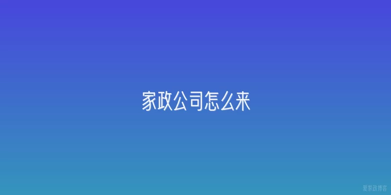 家政公司怎么来
