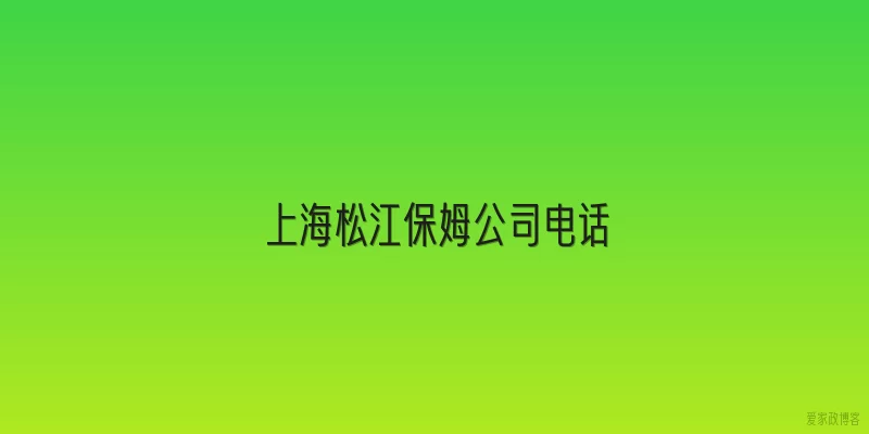 上海松江保姆公司电话