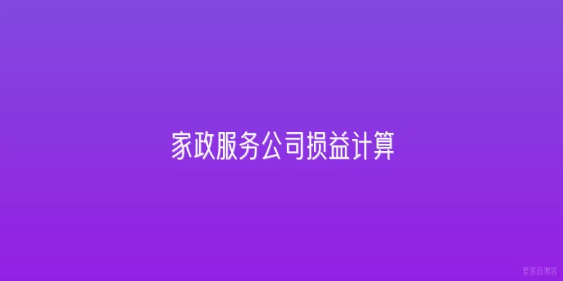 家政服务公司损益计算