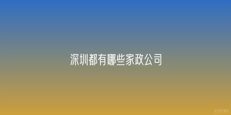 深圳都有哪些家政公司