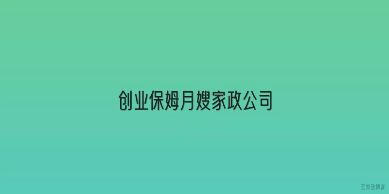 创业保姆月嫂家政公司