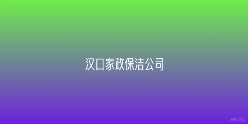 汉口家政保洁公司