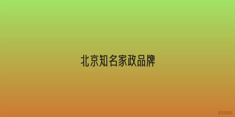 北京知名家政品牌