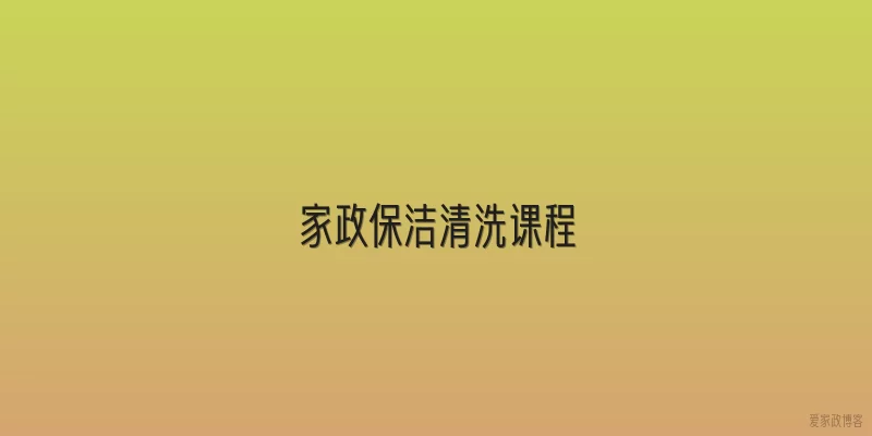 家政保洁清洗课程