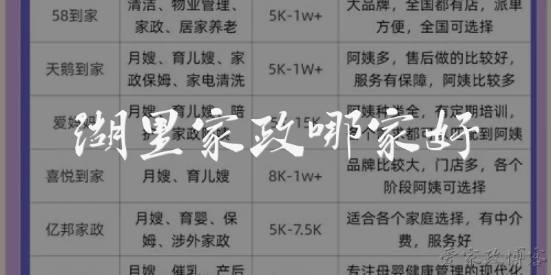 湖里家政哪家好