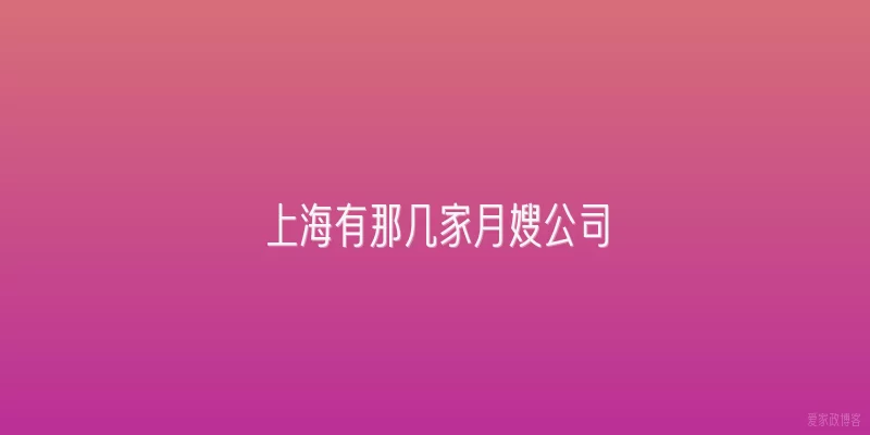 上海有那几家月嫂公司