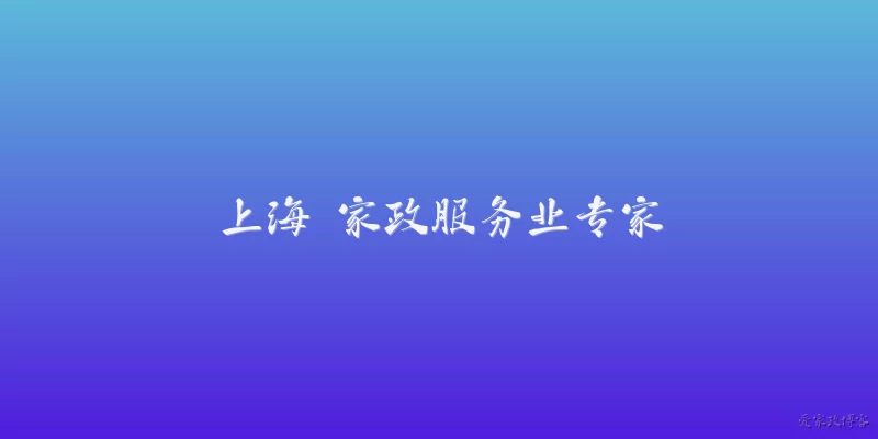 上海 家政服务业专家:上海家政服务业的现状如何?