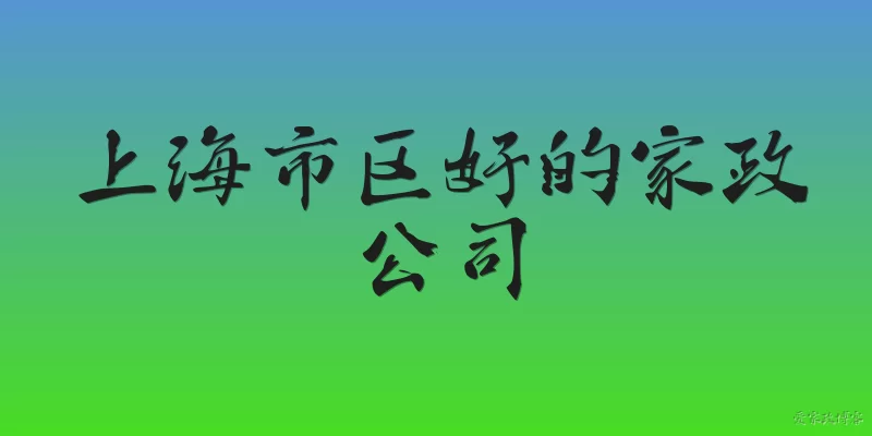 上海市区好的家政公司:上海市区有哪些口碑好的家政公司?