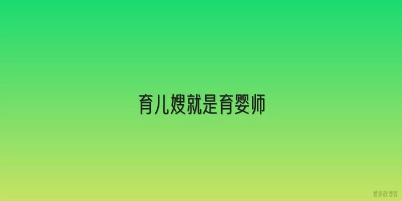 育儿嫂就是育婴师