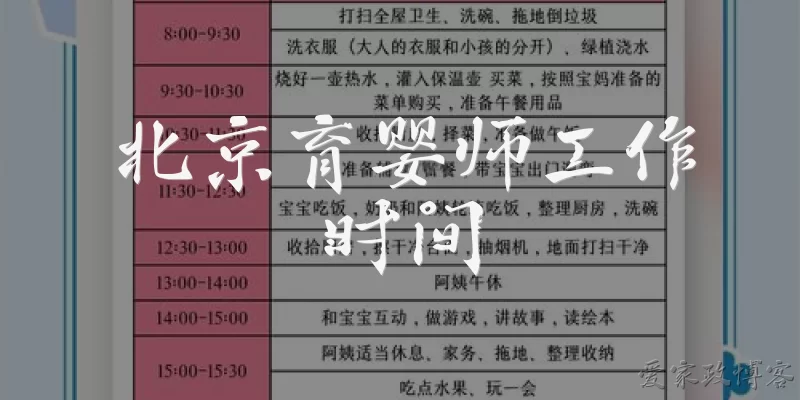 Beijing Maternity Nurse Working Hours