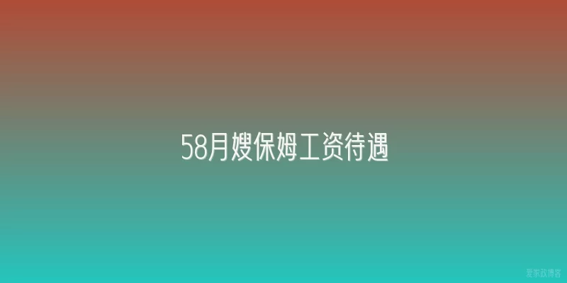 58月嫂保姆工资待遇