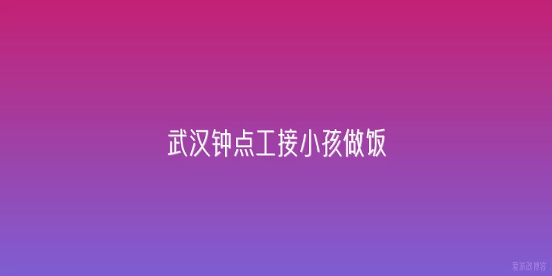 武汉钟点工接小孩做饭